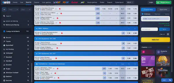 1win betting site